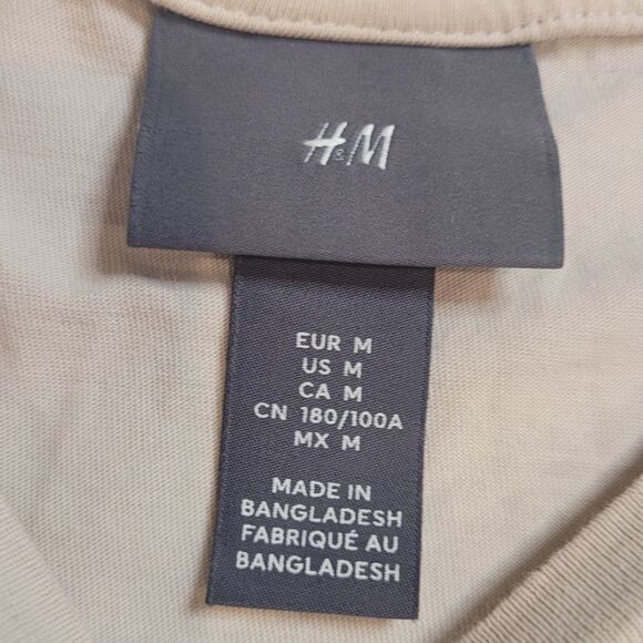 H&M‎ Beige Les Plaisirs T Shirt - Picture 3 of 5